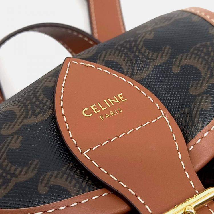 Pre Owned Celine Brown PVC Folco Mini Backpack