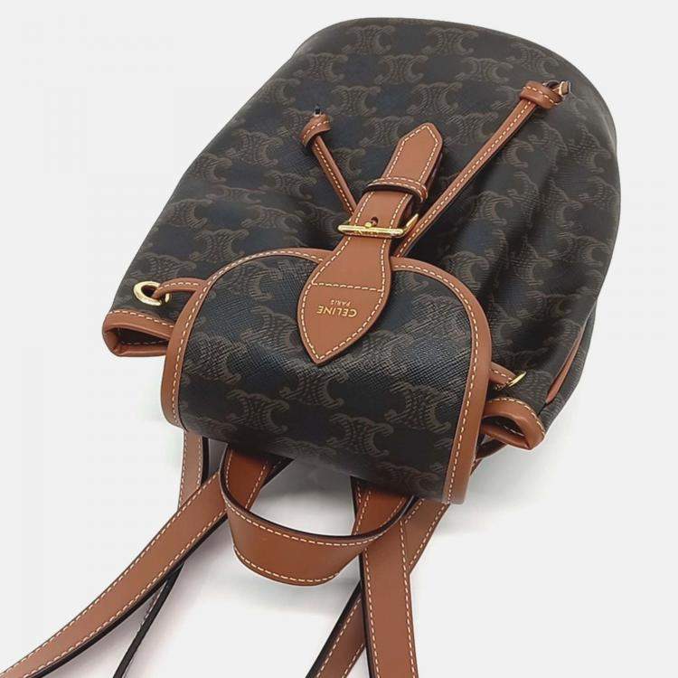 Pre Owned Celine Brown PVC Folco Mini Backpack