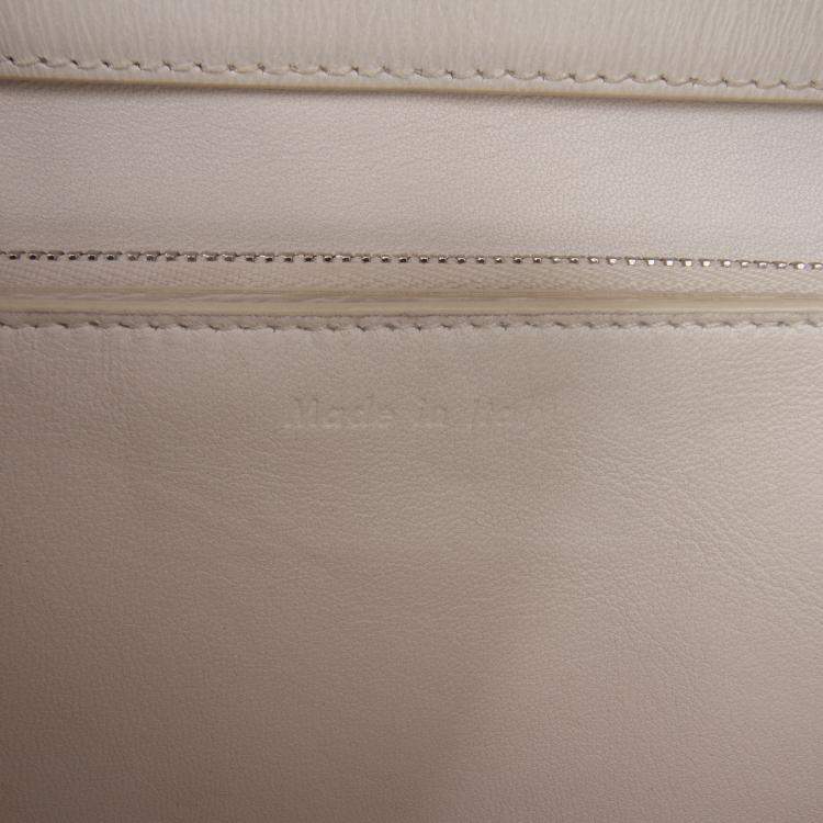 Pre Owned Celine White Medium Calfskin Classic Box
