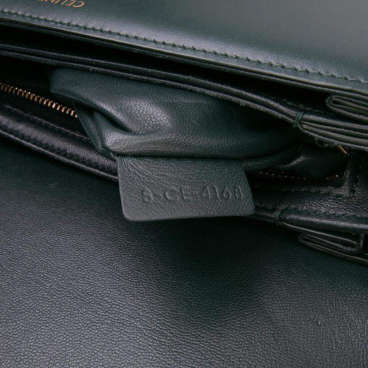 Pre Owned Celine Green Classique Shiny Calfskin Triomphe Crossbody