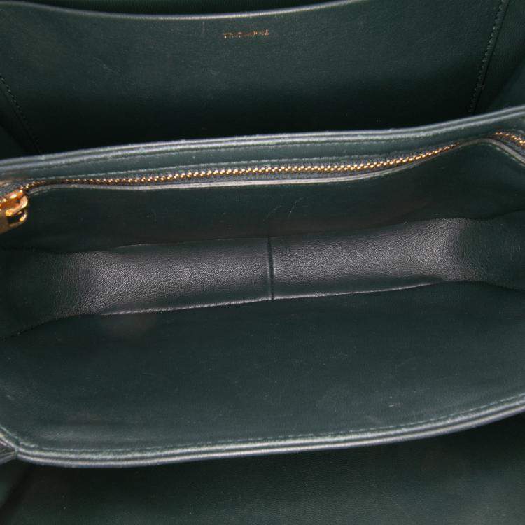 Pre Owned Celine Green Classique Shiny Calfskin Triomphe Crossbody