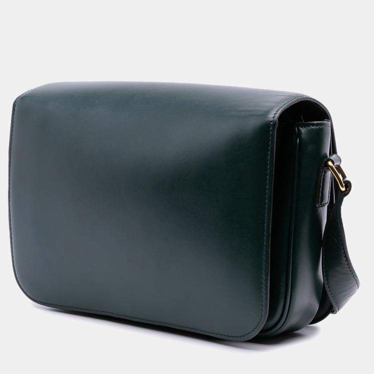 Pre Owned Celine Green Classique Shiny Calfskin Triomphe Crossbody