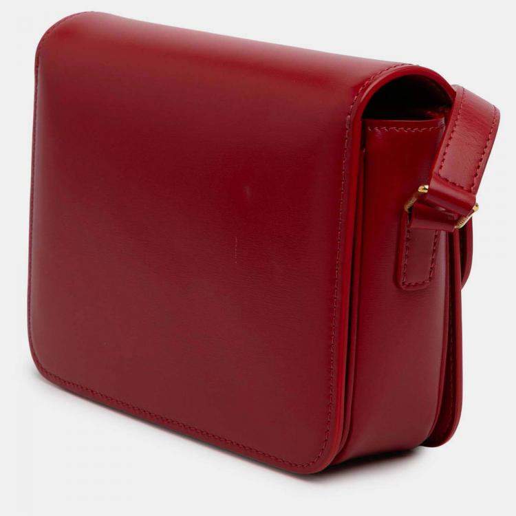 Pre Owned Celine Teen Shiny Calfskin Triomphe Crossbody