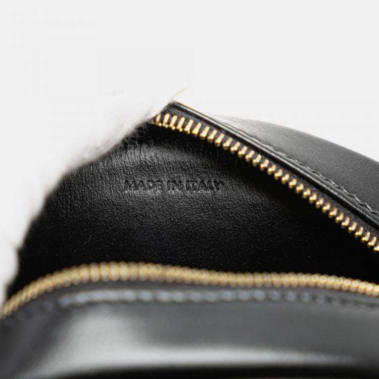 Pre Owned Celine Small Calfskin Black Cuir Triomphe Oval Crossbody