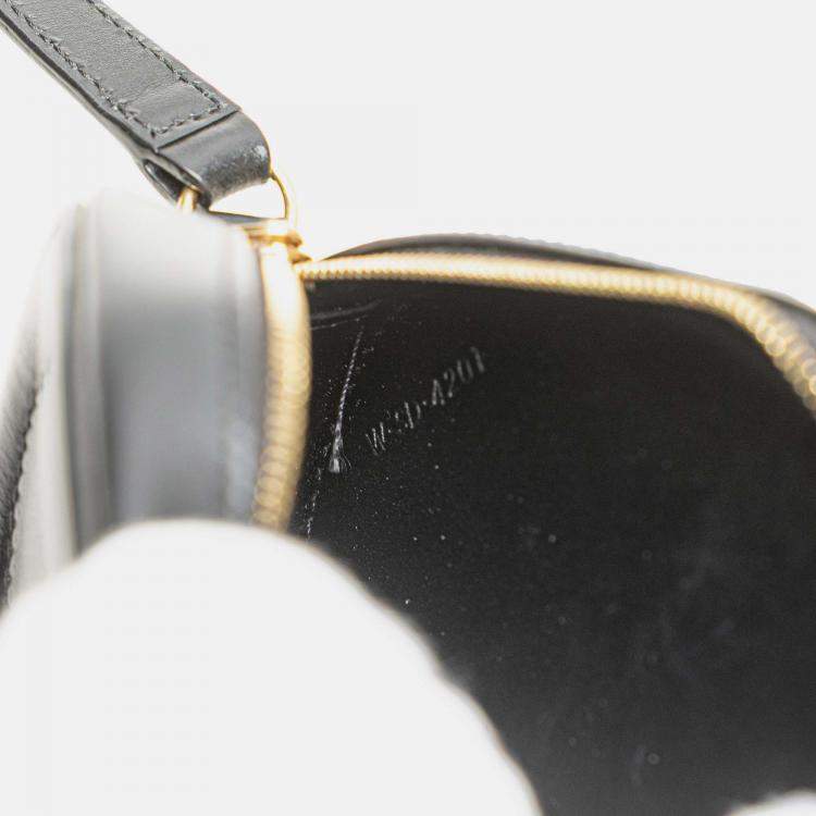 Pre Owned Celine Small Calfskin Black Cuir Triomphe Oval Crossbody