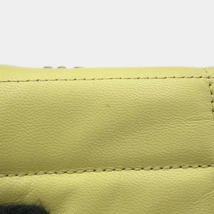 Pre Owned Celine Mono Chrome Yellow Leather Chain Shoulder Bag