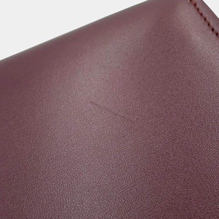 Pre Owned Celine Classic Box Small Bordeaux Leather Shoulder Bag