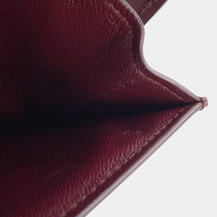 Pre Owned Celine Classic Box Small Bordeaux Leather Shoulder Bag