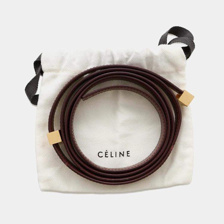 Pre Owned Celine Classic Box Small Bordeaux Leather Shoulder Bag