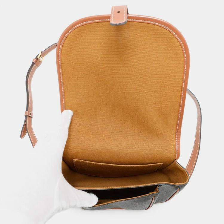 Pre Owned Celine Triomphe Folco Medium Brown Pvc Leather Shoulder Bag