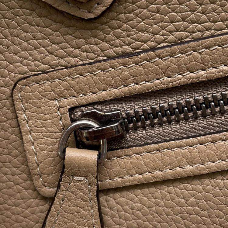 Pre Owned Celine Luggage Shopper Micro Beige Leather Handbag