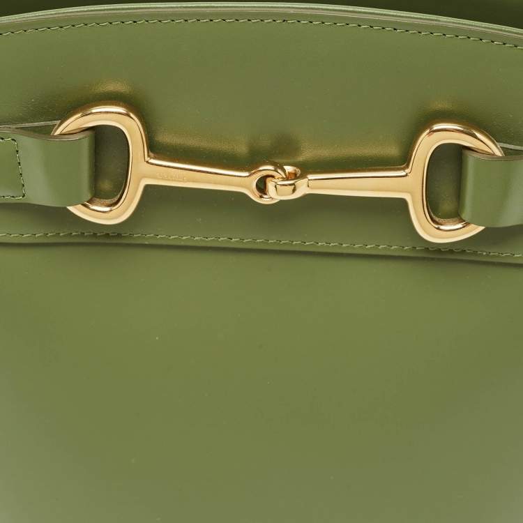 Pre Owned Celine Green Leather Crecy Bucket Bag