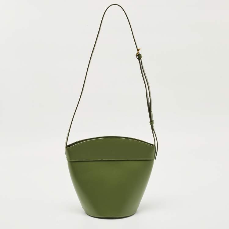Pre Owned Celine Green Leather Crecy Bucket Bag