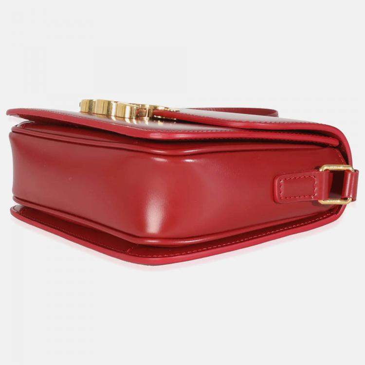 Pre Owned Celine Carmin Shiny Calfskin Teen Triomphe Bag