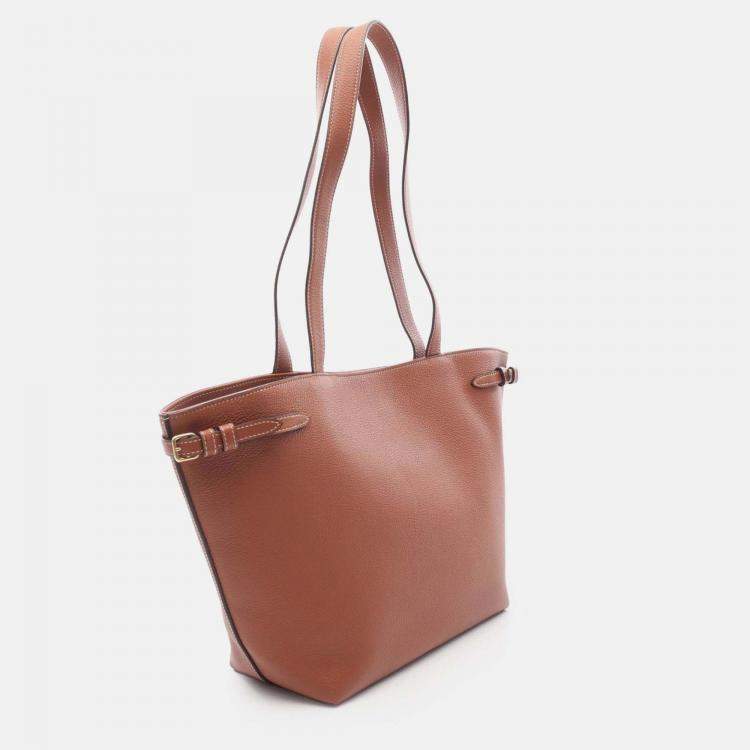 Pre Owned Celine Brown Small Calfskin Cabas Cuir Triomphe Anais Tote