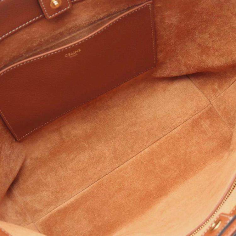 Pre Owned Celine Brown Small Calfskin Cabas Cuir Triomphe Anais Tote