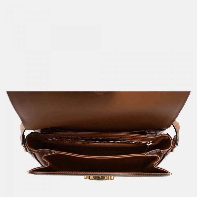 Pre Owned Celine Triomphe Classique Canvas Leather Crossbody Bag