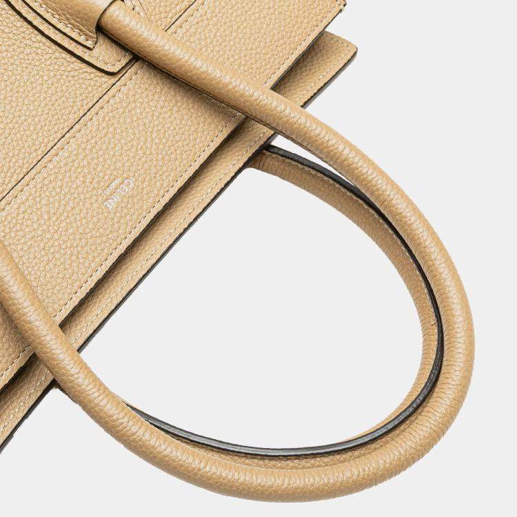 Pre Owned Celine Brown Micro Drummed Calfskin Luggage Tote