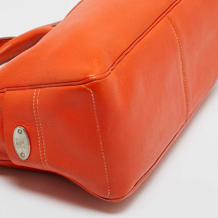 Pre Owned Celine Orange Leather Boogie Tote