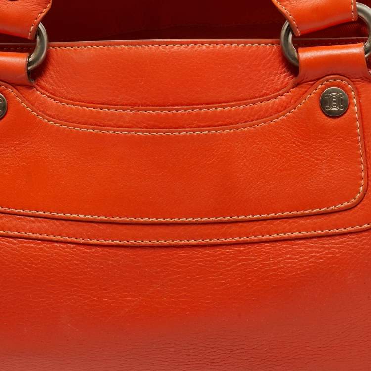 Pre Owned Celine Orange Leather Boogie Tote