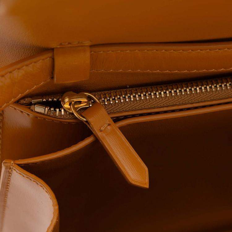 Pre Owned Celine Orange Medium Calfskin Classic Box
