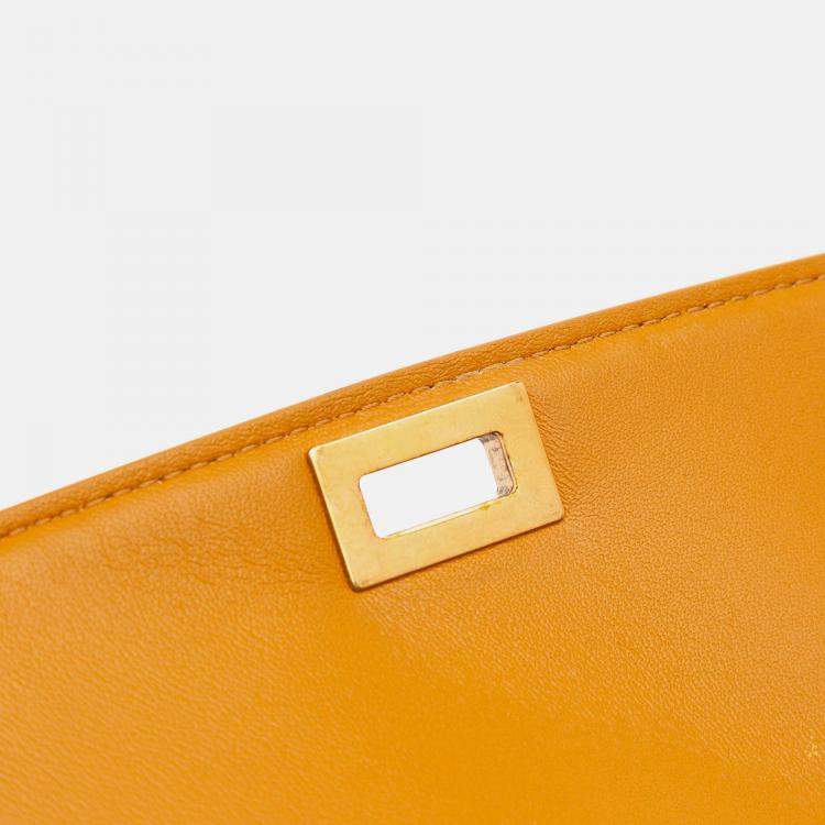 Pre Owned Celine Orange Medium Calfskin Classic Box