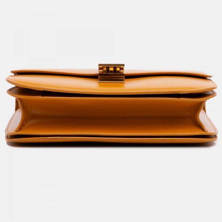 Pre Owned Celine Orange Medium Calfskin Classic Box