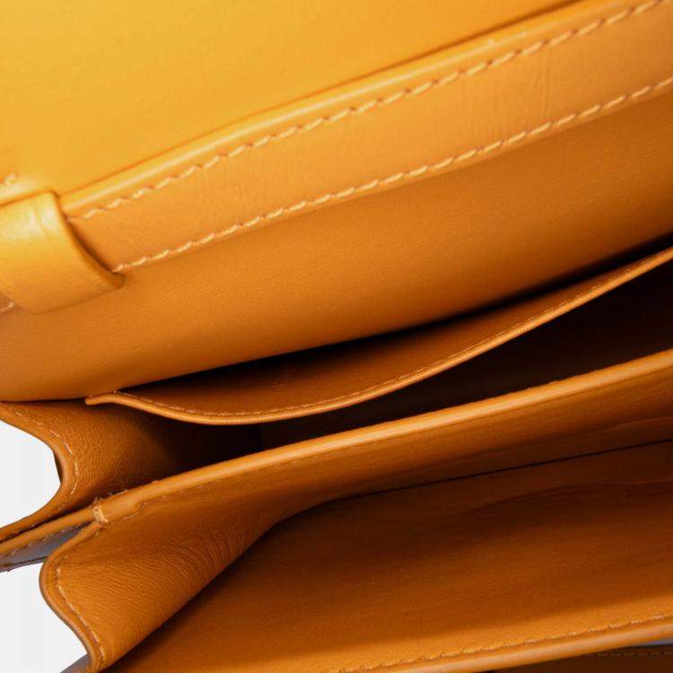 Pre Owned Celine Orange Teen Calfskin Classic Box