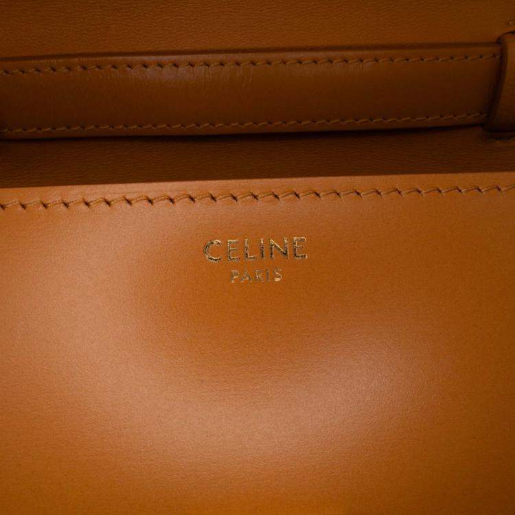 Pre Owned Celine Orange Teen Calfskin Classic Box