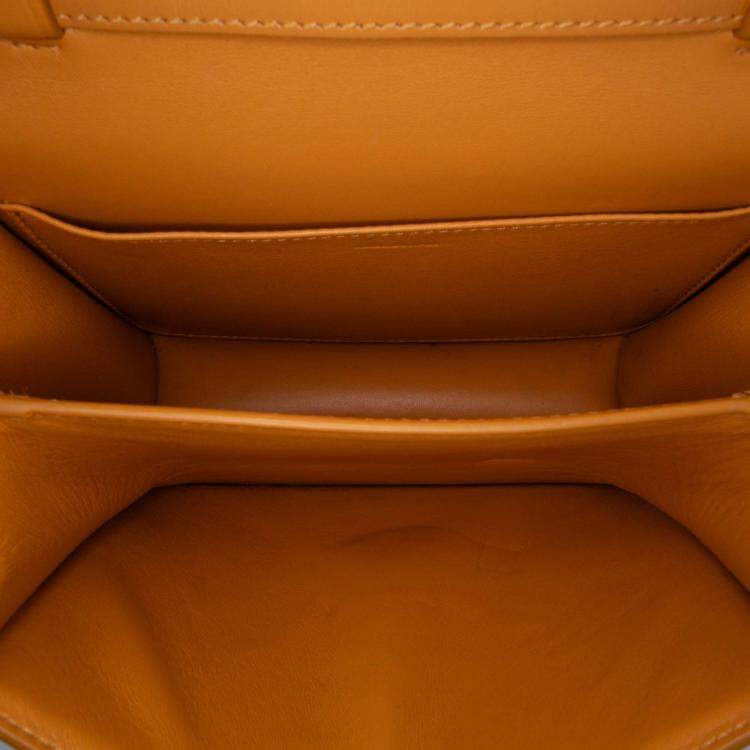 Pre Owned Celine Orange Teen Calfskin Classic Box