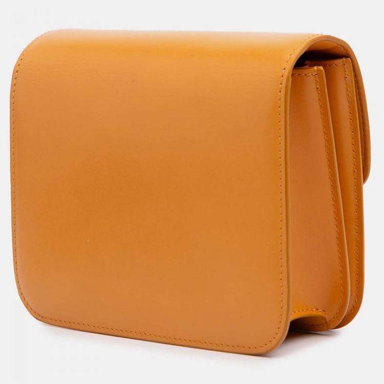 Pre Owned Celine Orange Teen Calfskin Classic Box