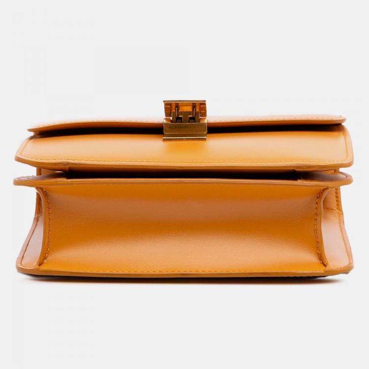 Pre Owned Celine Orange Teen Calfskin Classic Box