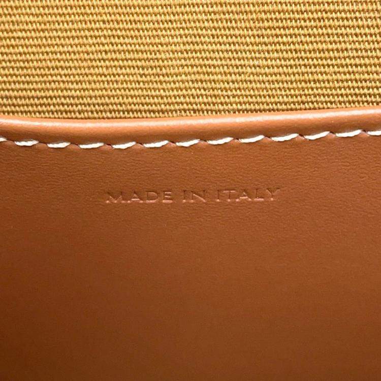 Pre Owned Celine Triomphe Tan PVC Leather Mini 2-Way Bowling Bag