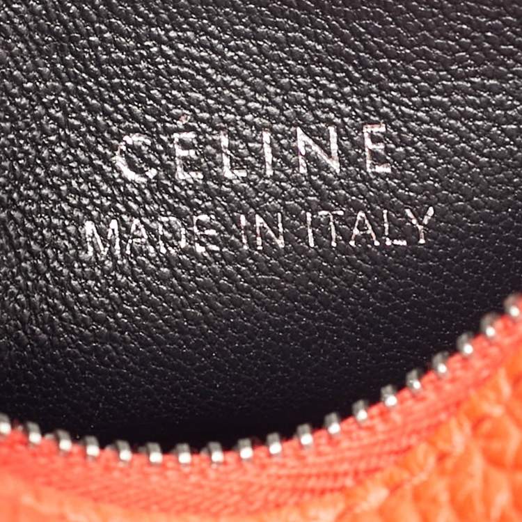 Pre Owned Celine Orange Leather Triangle Coin Purse