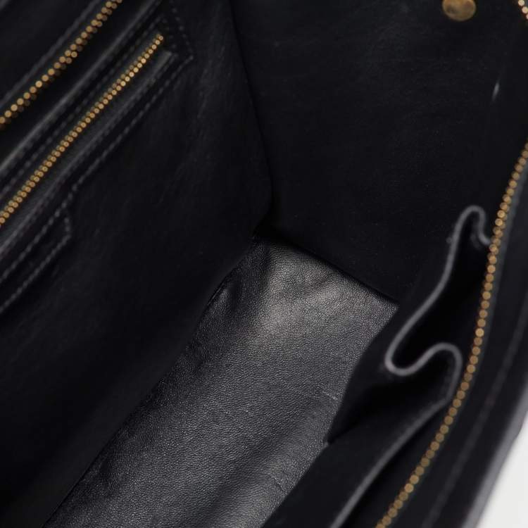 Pre Owned Celine Tri Color Leather and Nubuck Leather Mini Luggage Tote