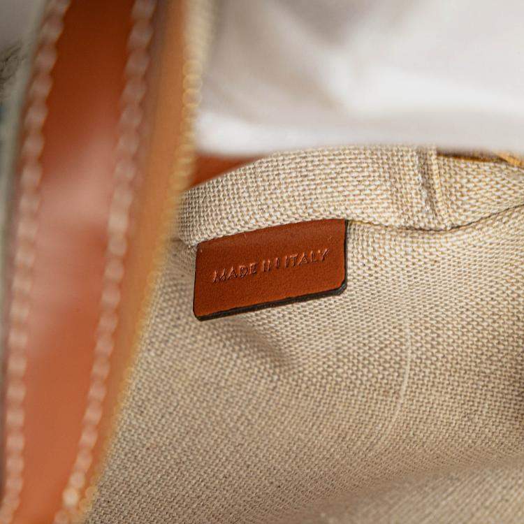 Pre Owned Celine Beige Canvas Plein Soleil Round Purse on Strap
