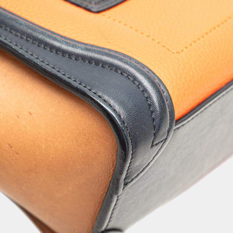 Pre Owned Celine Multicolor Nano Tricolor Leather Luggage Tote
