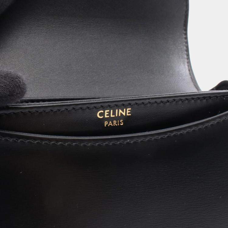 Pre Owned Celine Besace Mini Black Leather Shoulder Bag
