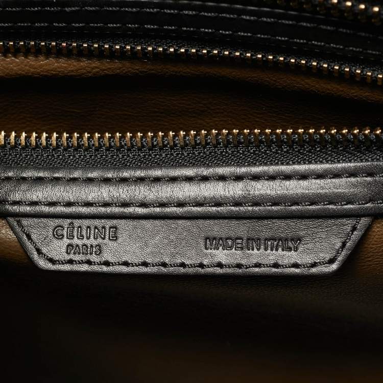 Pre Owned Celine Tricolor Nubuck and Leather Micro Luggage Tote