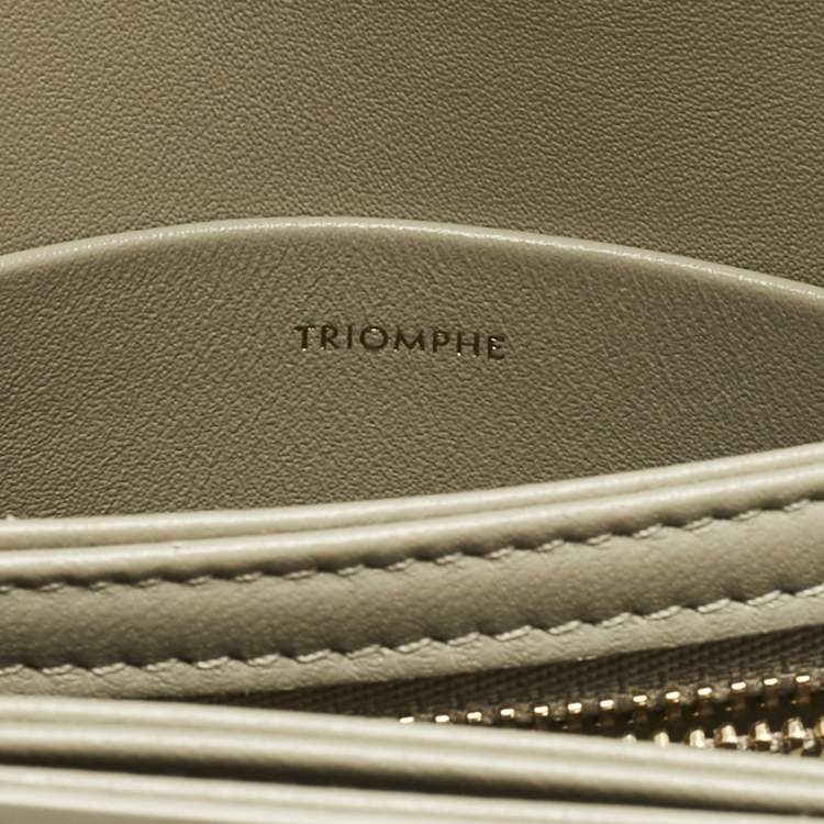 Pre Owned Celine Pistachio Green Leather Teen Triomphe Shoulder Bag