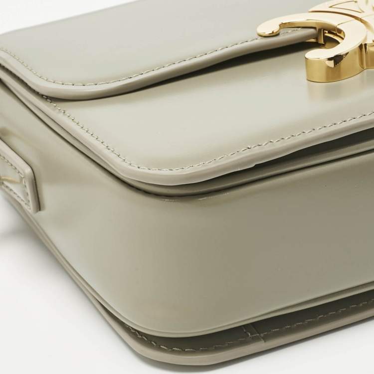 Pre Owned Celine Pistachio Green Leather Teen Triomphe Shoulder Bag
