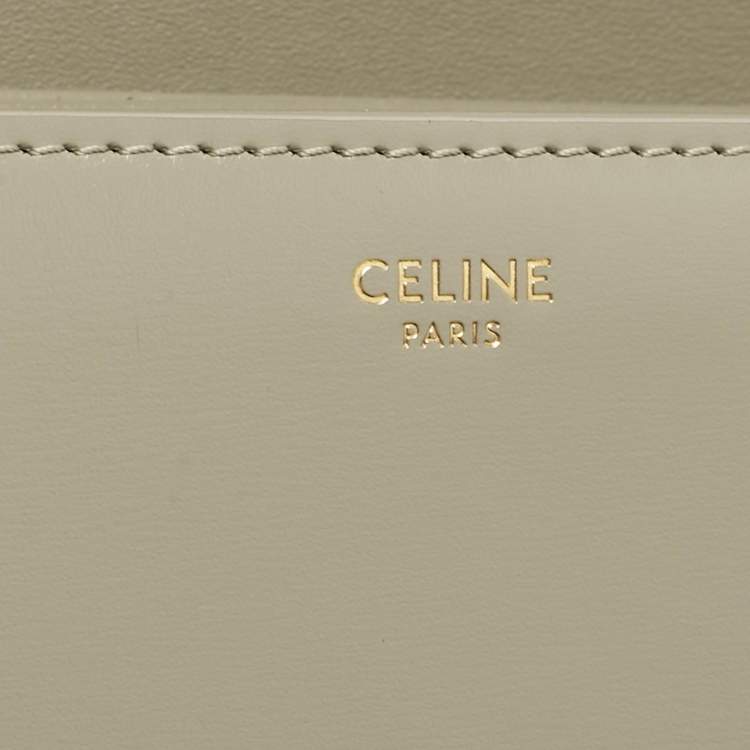 Pre Owned Celine Pistachio Green Leather Teen Triomphe Shoulder Bag
