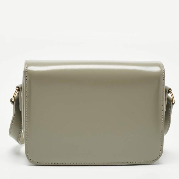Pre Owned Celine Pistachio Green Leather Teen Triomphe Shoulder Bag