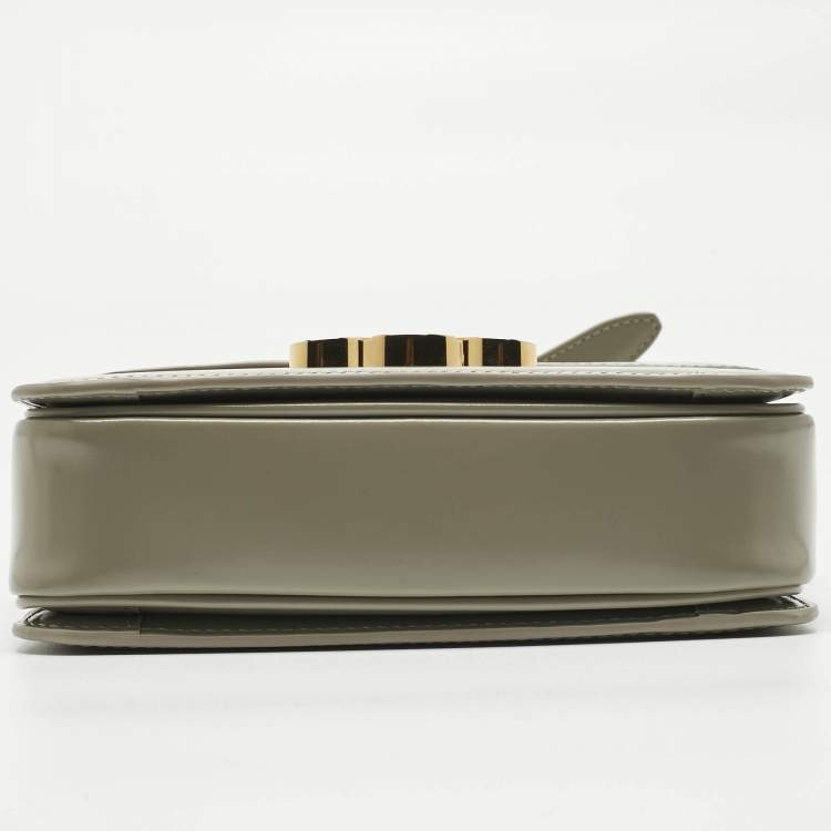 Pre Owned Celine Pistachio Green Leather Teen Triomphe Shoulder Bag