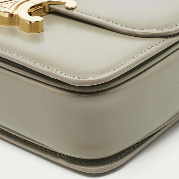 Pre Owned Celine Pistachio Green Leather Teen Triomphe Shoulder Bag