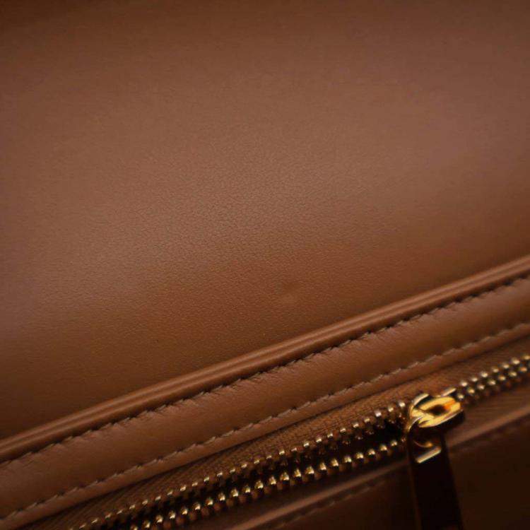 Pre Owned Celine Triomphe Teen Brown Suede Shoulder Bag