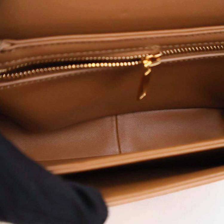 Pre Owned Celine Triomphe Teen Brown Suede Shoulder Bag