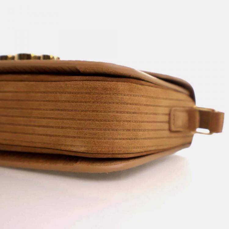 Pre Owned Celine Triomphe Teen Brown Suede Shoulder Bag