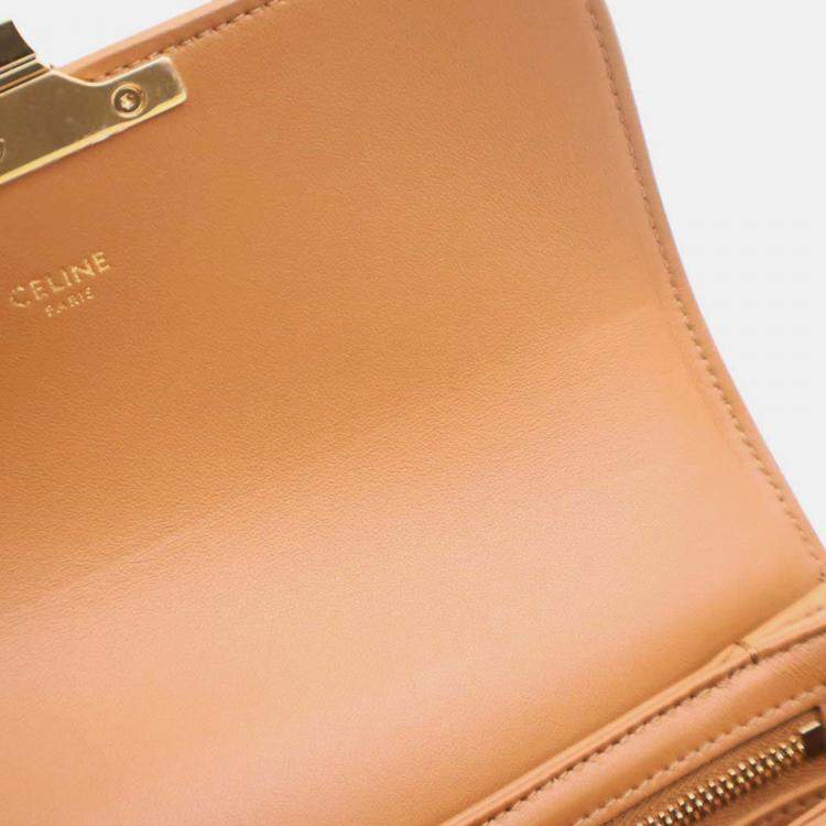 Pre Owned Celine Triomphe Teen Brown Suede Shoulder Bag
