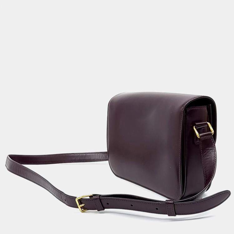 Pre Owned Celine Burgundy Leather Celine Triumph Bag Medium